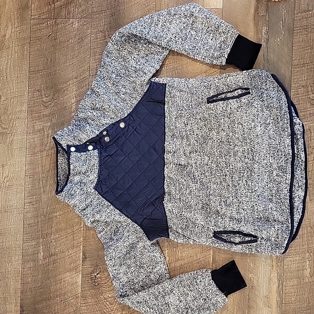 Hawthorne Womens Navy Fleece Sweater XS